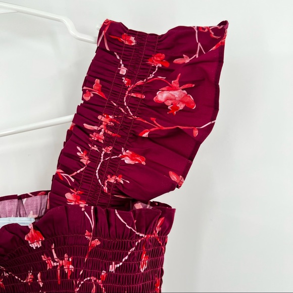 NWT HILL HOUSE Ellie Nap Dress Burgundy Botanical - Picture 13 of 15
